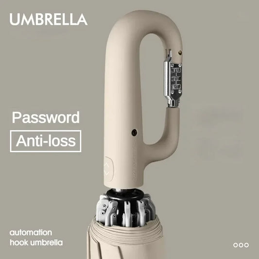 Fully Automatic Folding Password Lock Buckle Umbrella, Windproof, Enlarged Thick,Car Reverse Wind Resistant Umbrella Men Women